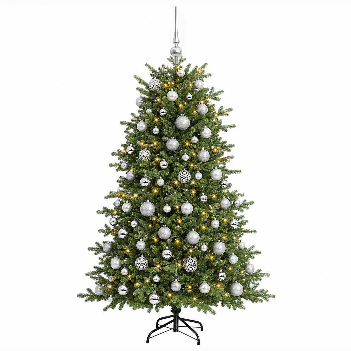 vidaXL Artificial Christmas Tree with Bauble 210 cm 300 LEDs