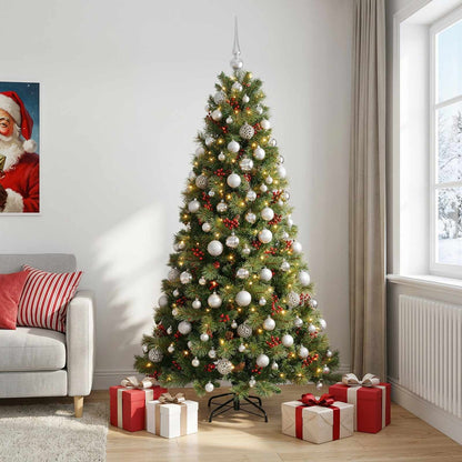 vidaXL Artificial Christmas Tree with Bauble 240 cm 300 LEDs