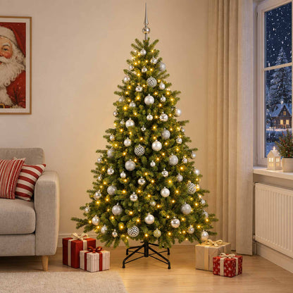 vidaXL Artificial Christmas Tree with Bauble 240 cm 300 LEDs