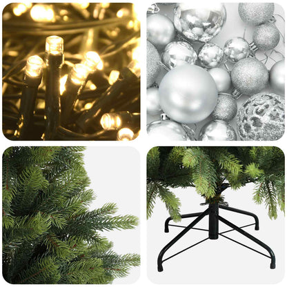 vidaXL Artificial Christmas Tree with Bauble 240 cm 300 LEDs
