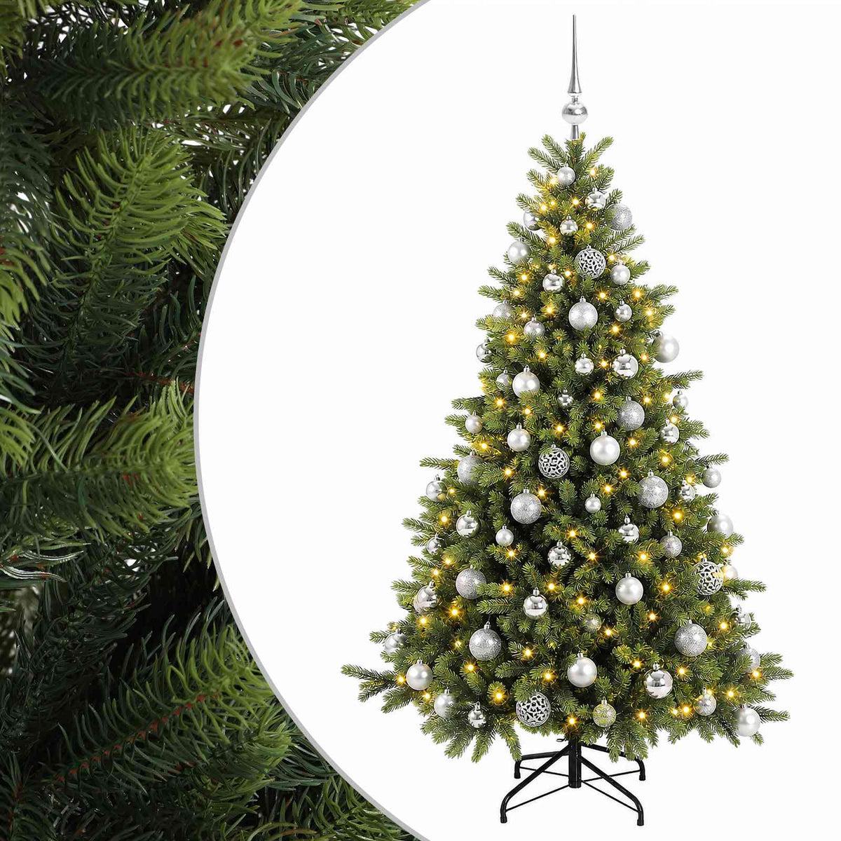 vidaXL Artificial Christmas Tree with Bauble 240 cm 300 LEDs