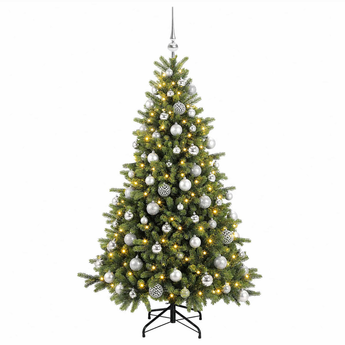 vidaXL Artificial Christmas Tree with Bauble 240 cm 300 LEDs
