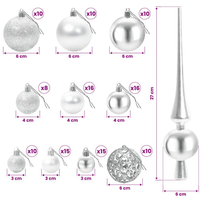 vidaXL Artificial Christmas Tree with Bauble 180 cm 300 LEDs