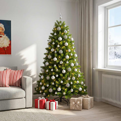 vidaXL Artificial Christmas Tree with Bauble 180 cm 300 LEDs