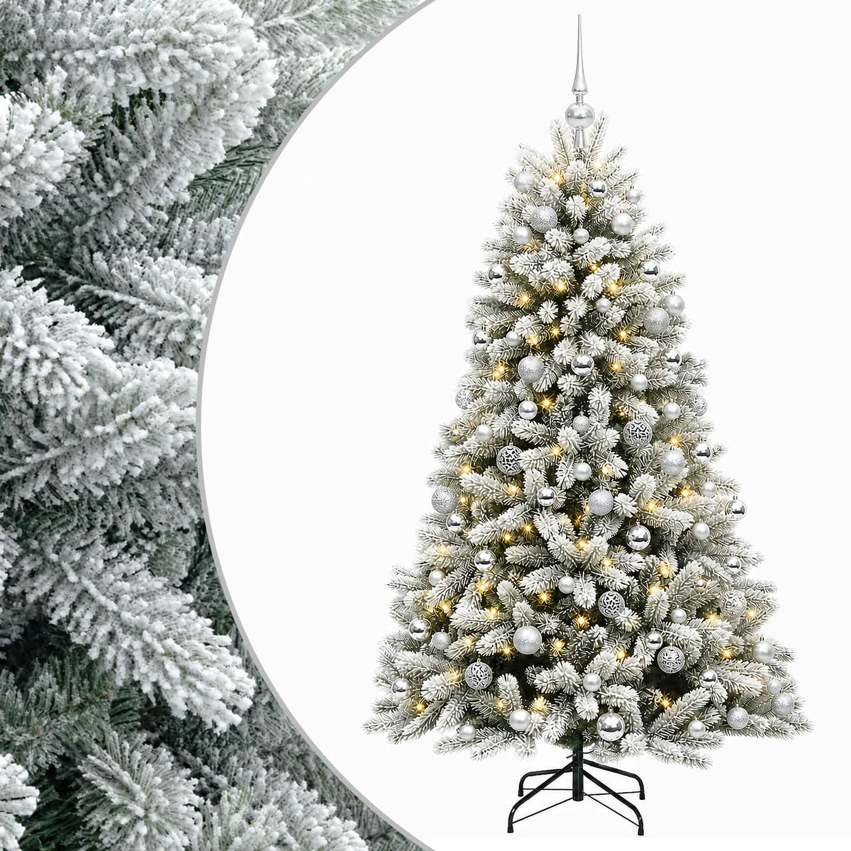 vidaXL Artificial Christmas Tree with Bauble 210 cm 300 LEDs