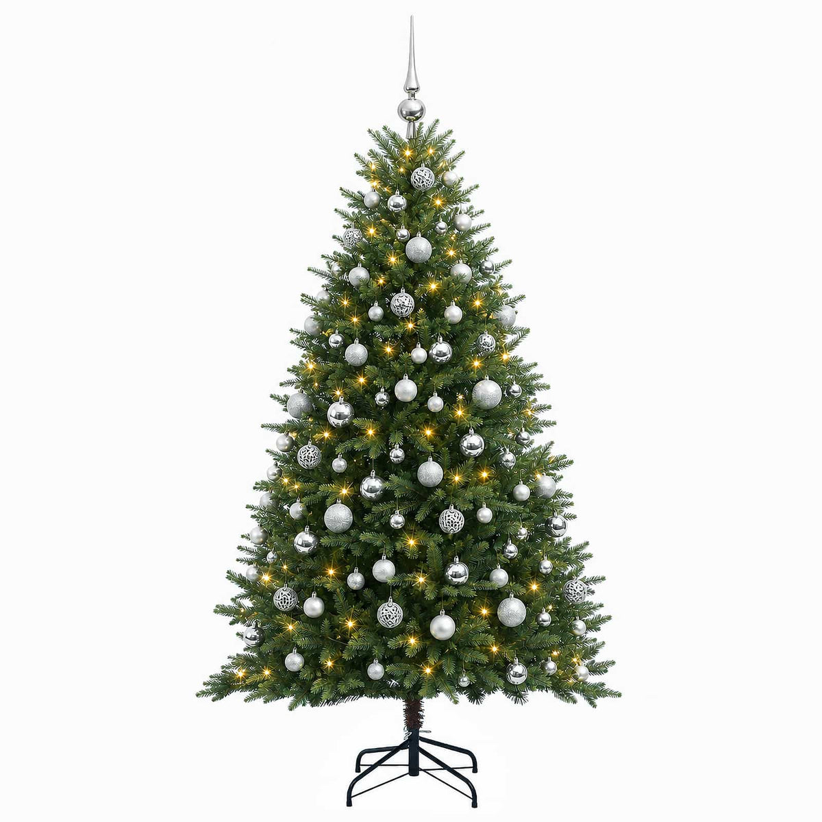 vidaXL Artificial Christmas Tree with Bauble 210 cm 300 LEDs
