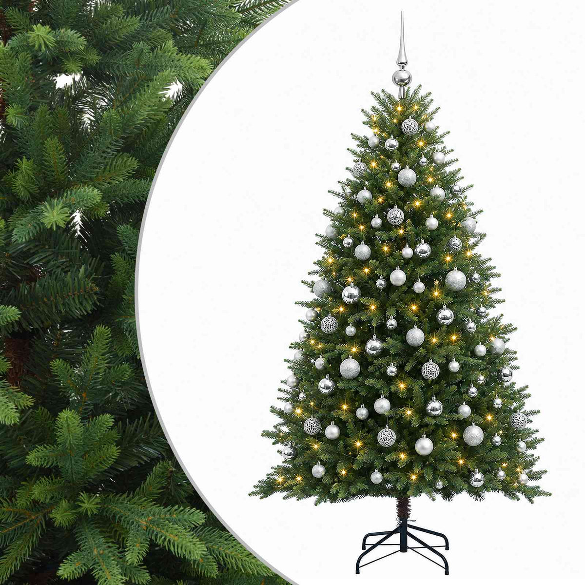 vidaXL Artificial Christmas Tree with Bauble 240 cm 300 LEDs