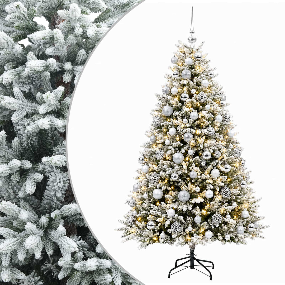 vidaXL Artificial Christmas Tree with Bauble 240 cm 300 LEDs