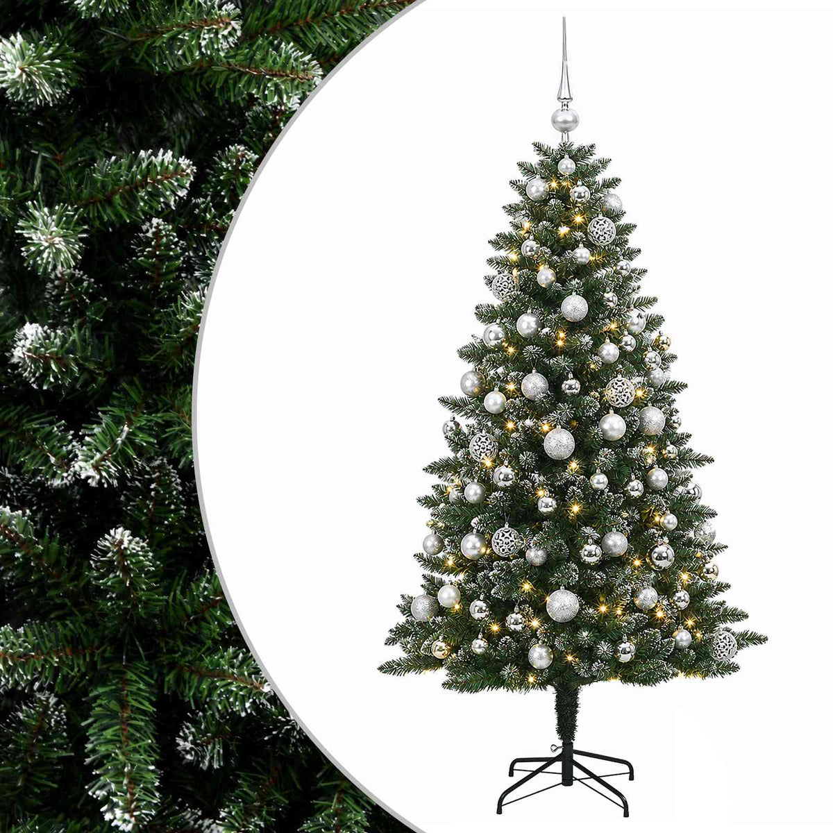 vidaXL Artificial Christmas Tree with Bauble 210 cm 300 LEDs