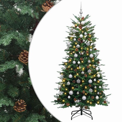 vidaXL Artificial Hinged Christmas Tree 240 cm 300 LEDs Warm White