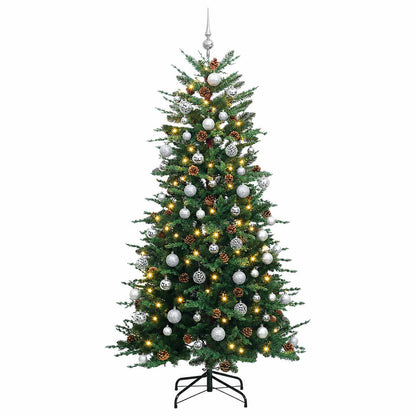 vidaXL Artificial Hinged Christmas Tree 240 cm 300 LEDs Warm White