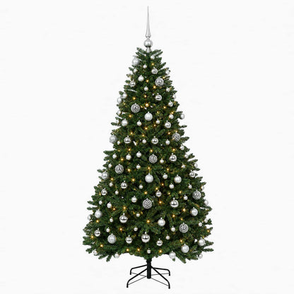 vidaXL Artificial Christmas Tree Mid-green with Bauble 180 cm 300 LEDs