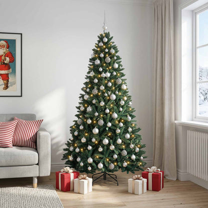 vidaXL Artificial Christmas Tree Dark Green with Bauble 210 cm