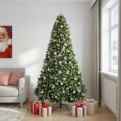 vidaXL Artificial Christmas Tree Green with Bauble 240 cm 300 LEDs