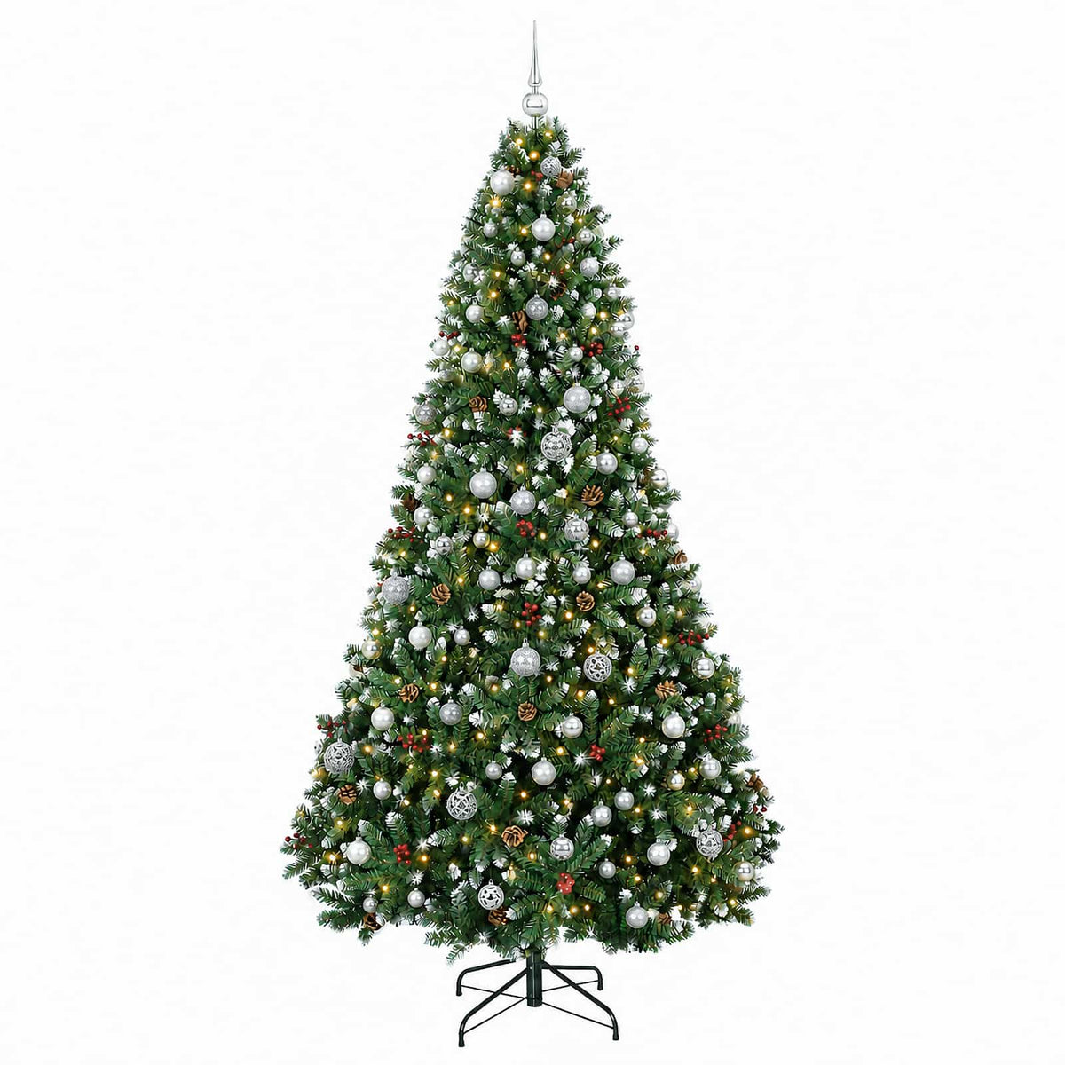 vidaXL Artificial Christmas Tree Green with Bauble 240 cm 300 LEDs