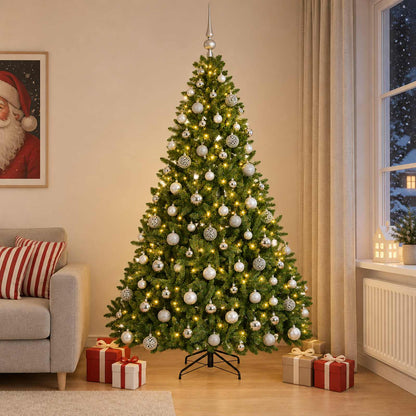 vidaXL Artificial Christmas Tree Light Green with Bauble 210 cm