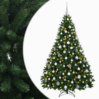 vidaXL Artificial Christmas Tree Mid-green with Ornament 180 cm