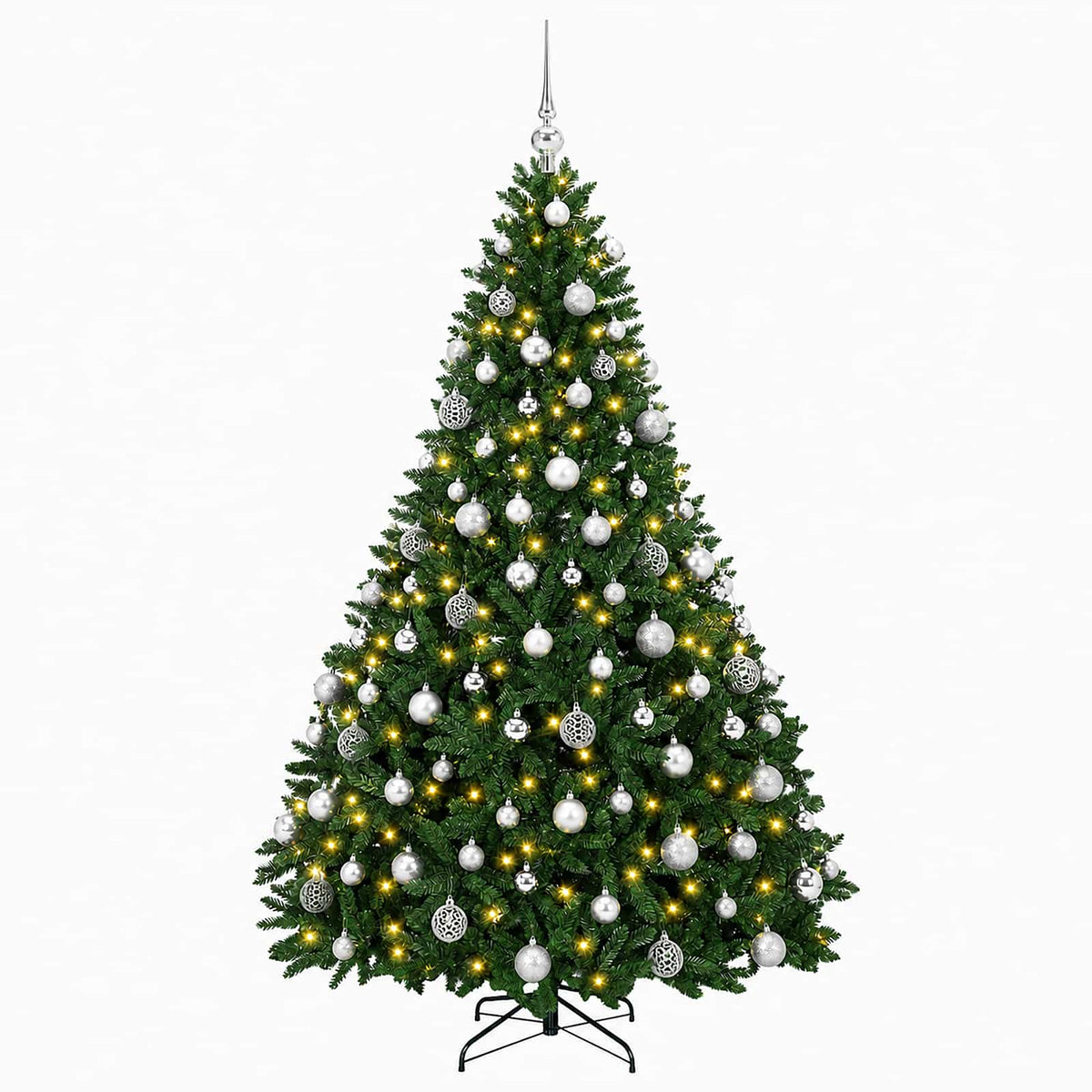vidaXL Artificial Christmas Tree Mid-green with Ornament 240 cm