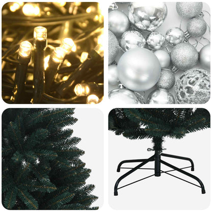 vidaXL Artificial Christmas Tree Dark Green with Bauble 240 cm