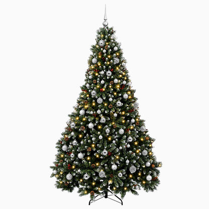 vidaXL Artificial Christmas Tree Green with Baubles 180 cm 300 LEDs