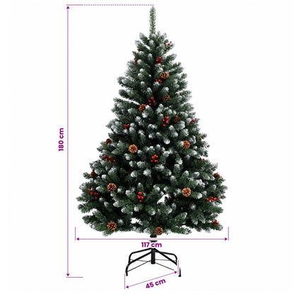 vidaXL Artificial Christmas Tree Green with Baubles 180 cm 300 LEDs