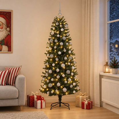 vidaXL Artificial Christmas Tree with Bauble 180 cm 300 LEDs