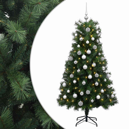 vidaXL Artificial Hinged Christmas Tree with Baubles 180 cm 300 LEDs