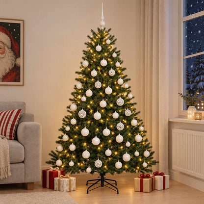 vidaXL Artificial Christmas Tree with Bauble 240 cm 300 LEDs