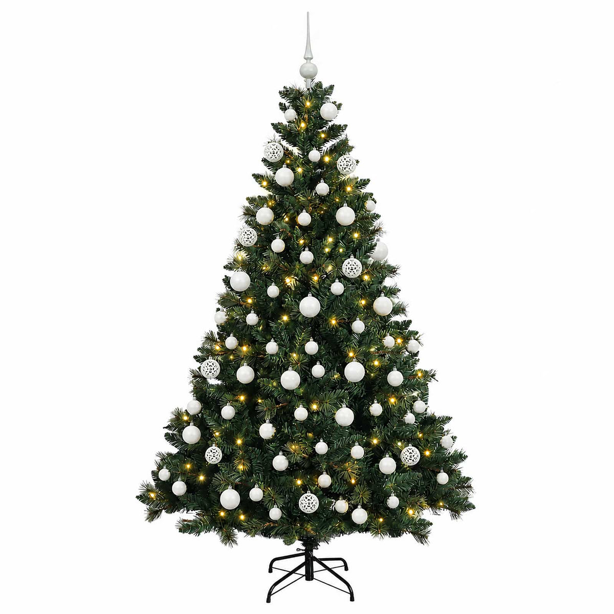 vidaXL Artificial Christmas Tree with Bauble 180 cm 300 LEDs
