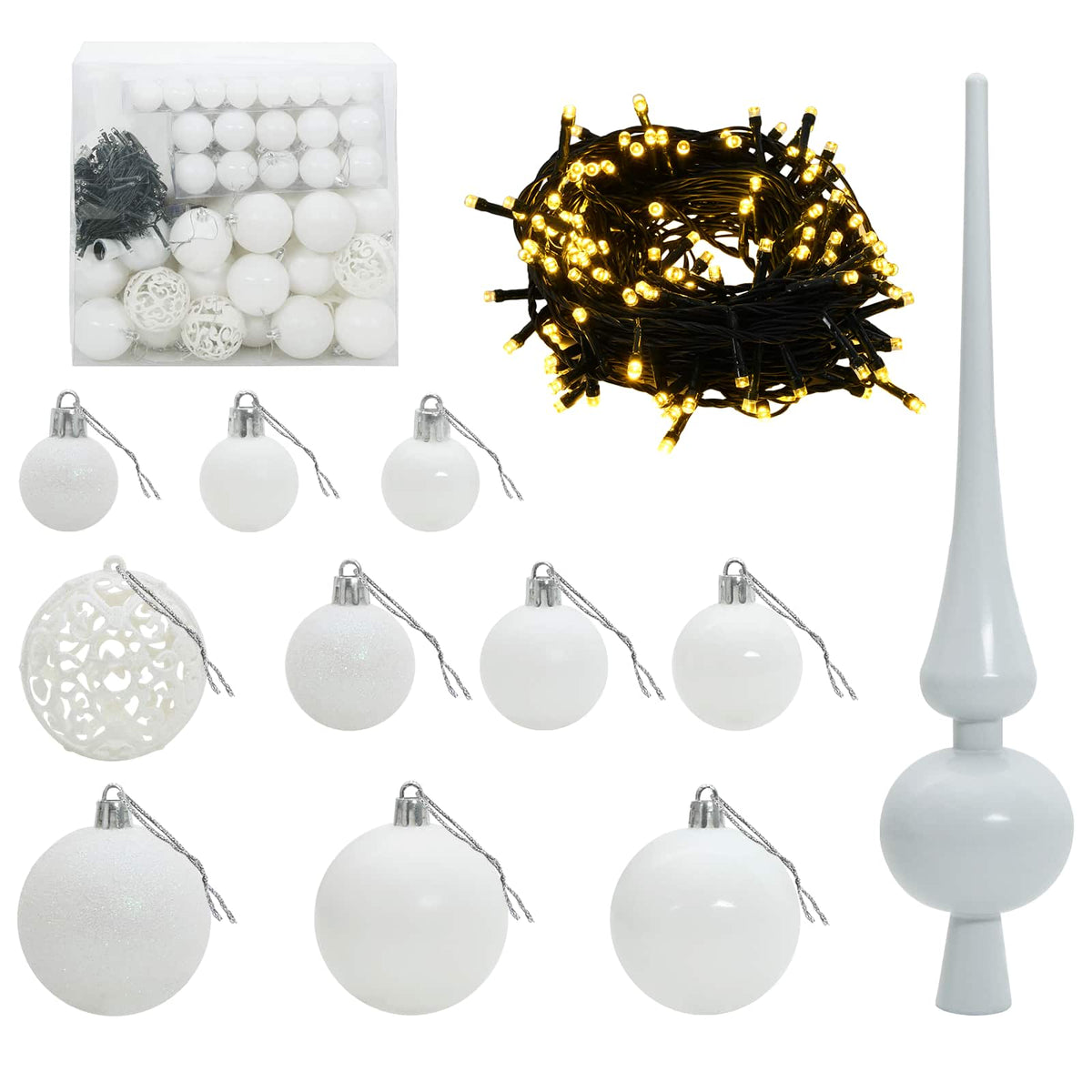 vidaXL Artificial Christmas Tree with Bauble 180 cm 300 LEDs