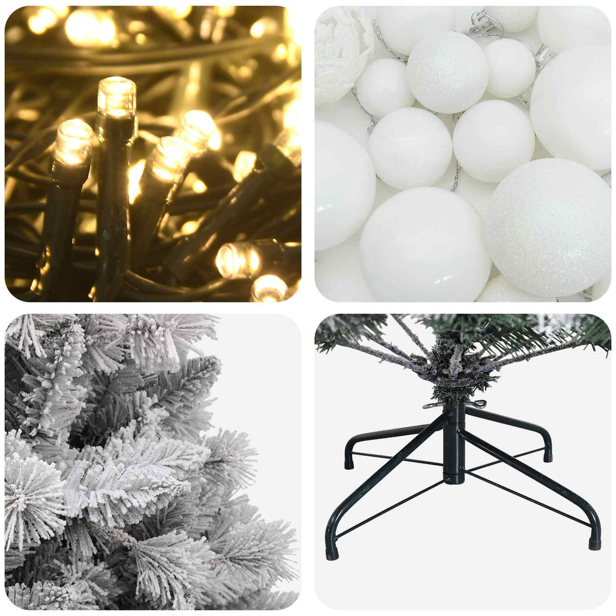 vidaXL Artificial Christmas Tree with Bauble 180 cm 300 LEDs