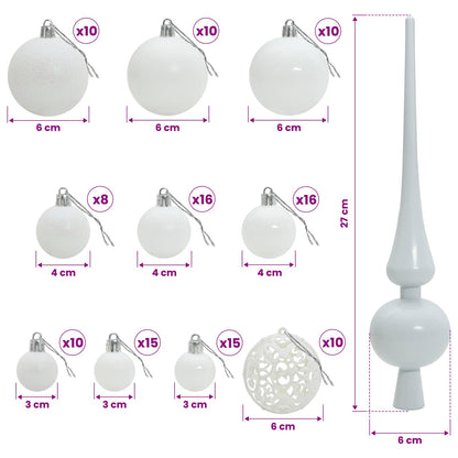 vidaXL Artificial Christmas Tree with Bauble 180 cm 300 LEDs