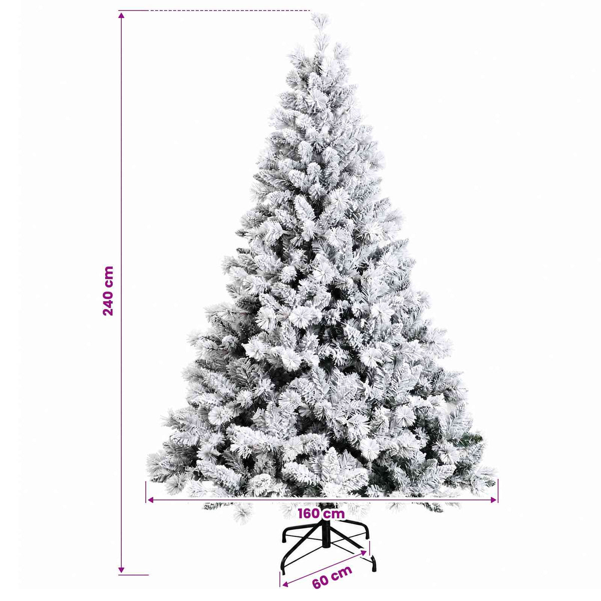 vidaXL Artificial Christmas Tree with Bauble 240 cm 300 LEDs