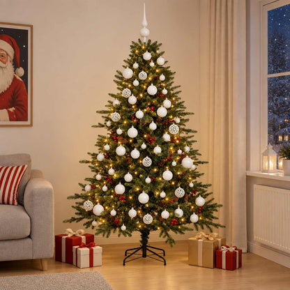 vidaXL Artificial Christmas Tree with Bauble 240 cm 300 LEDs