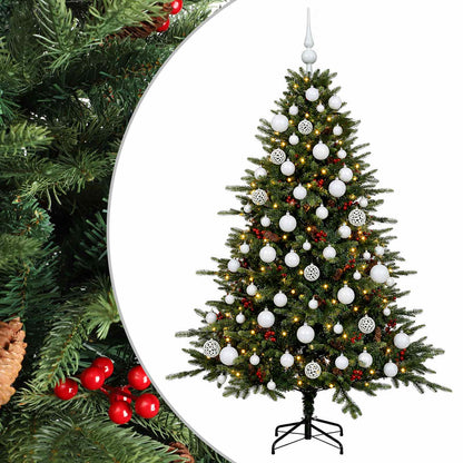 vidaXL Artificial Christmas Tree with Bauble 210 cm 300 LEDs