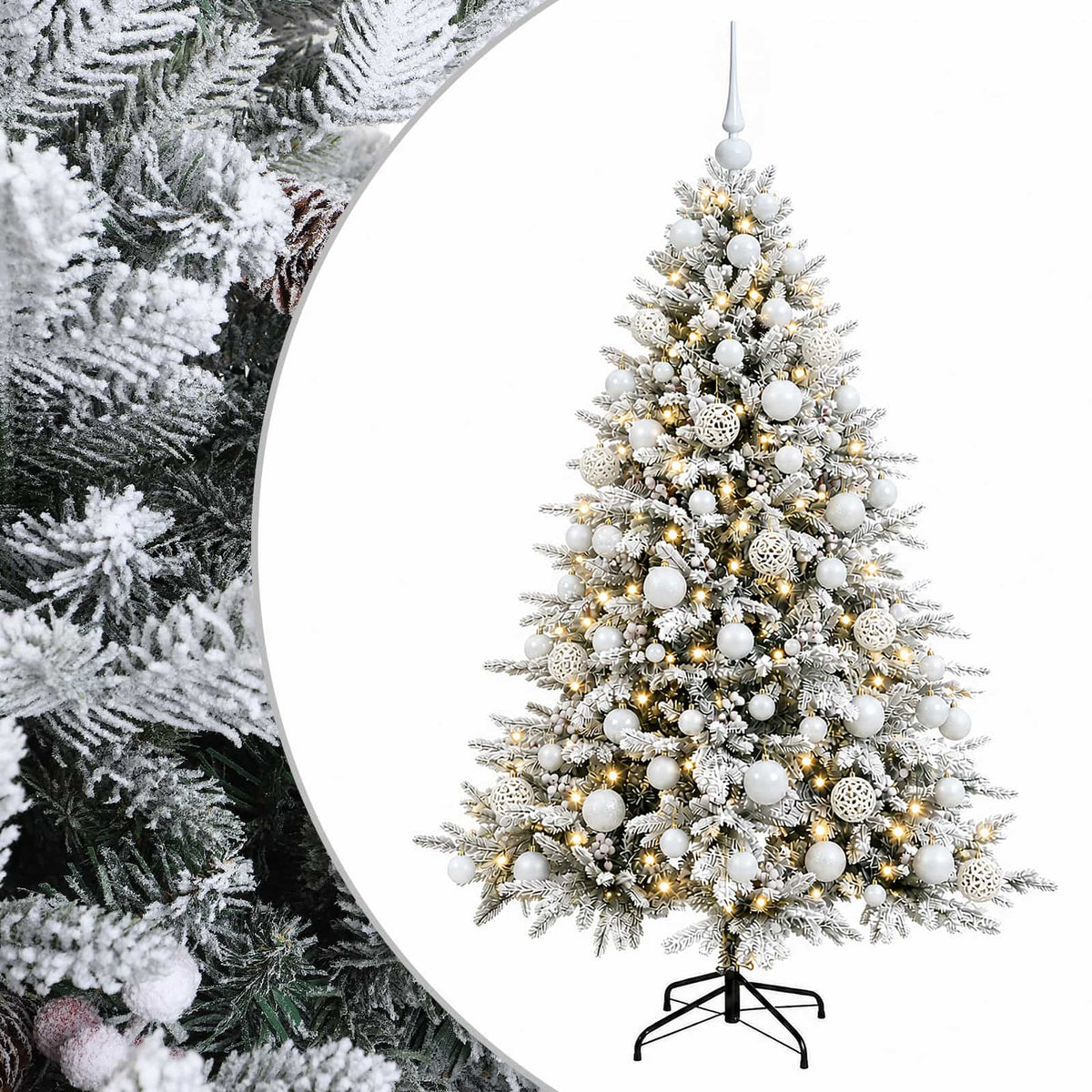 vidaXL Artificial Christmas Tree with Bauble 180 cm 300 LEDs
