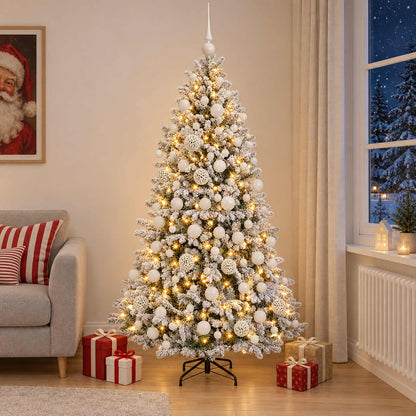 vidaXL Artificial Christmas Tree with Bauble 210 cm 300 LEDs