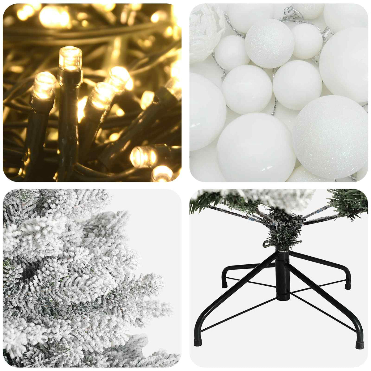 vidaXL Artificial Christmas Tree with Bauble 180 cm 300 LEDs