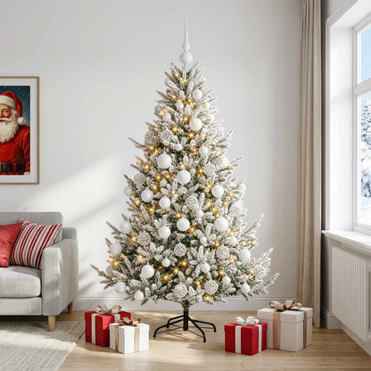 vidaXL Artificial Christmas Tree with Bauble 210 cm 300 LEDs