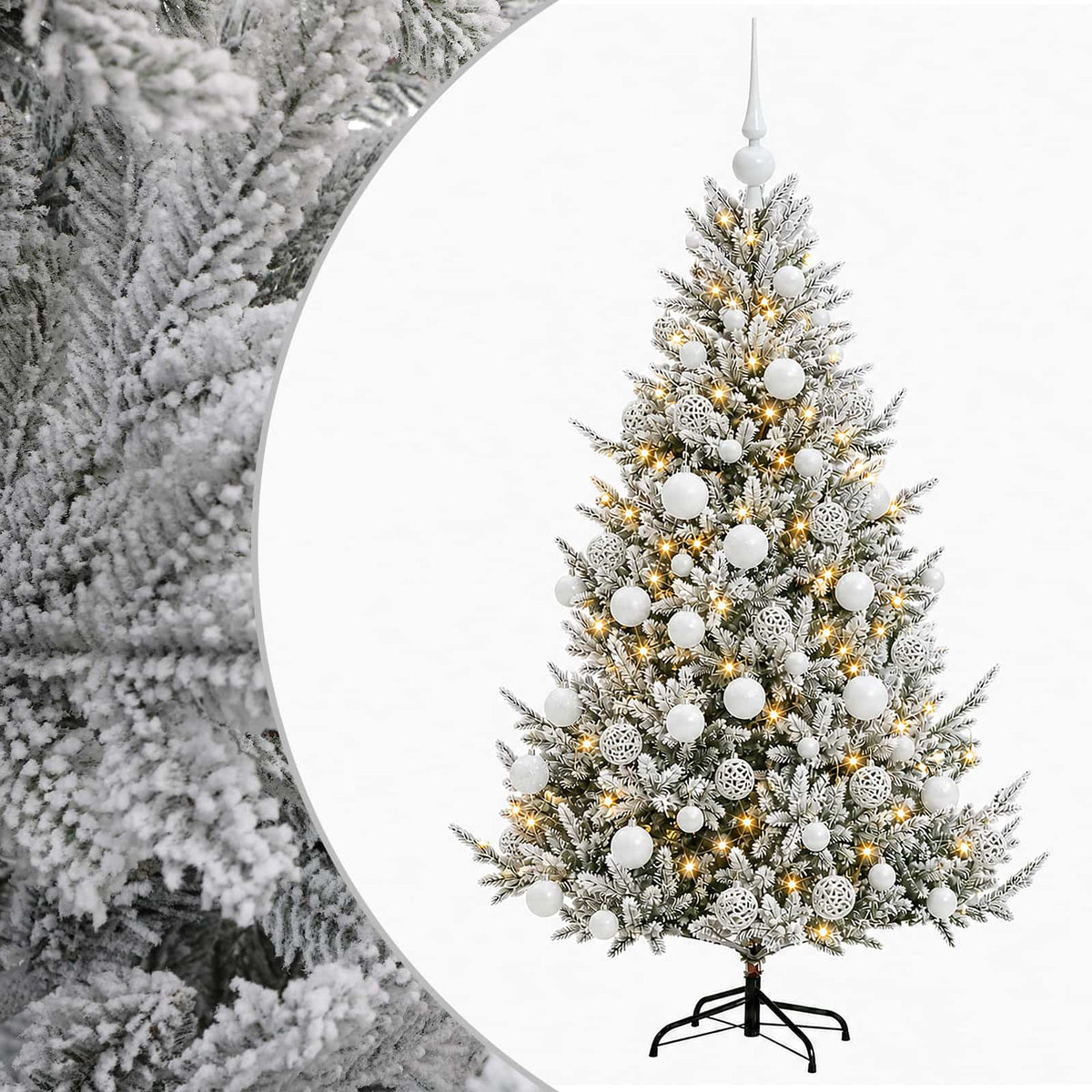 vidaXL Artificial Christmas Tree with Bauble 180 cm 300 LEDs