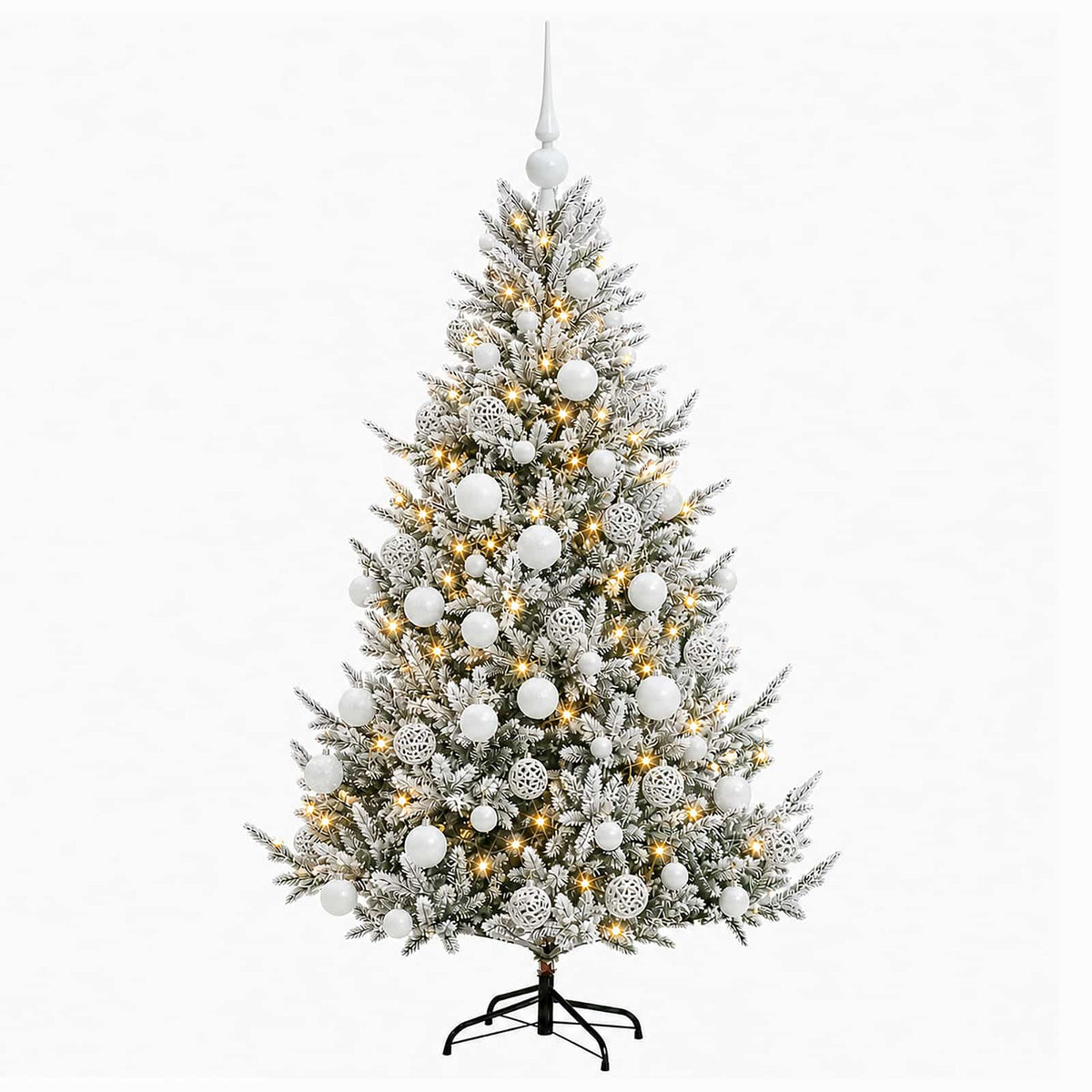 vidaXL Artificial Christmas Tree with Bauble 210 cm 300 LEDs