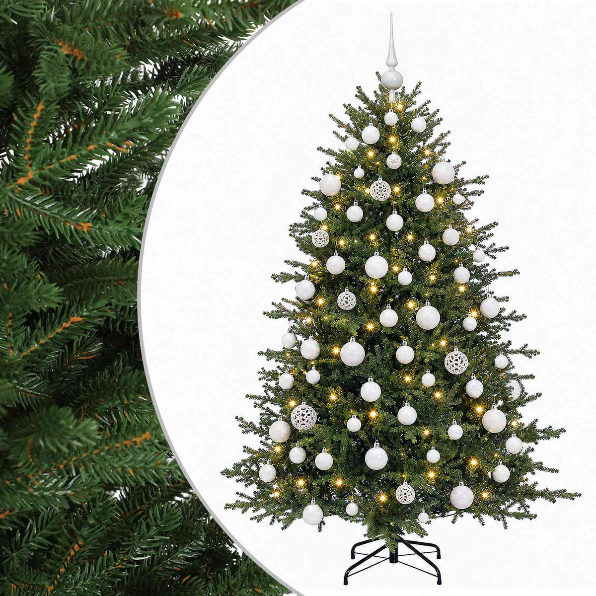 vidaXL Artificial Christmas Tree with Bauble 240 cm 300 LEDs