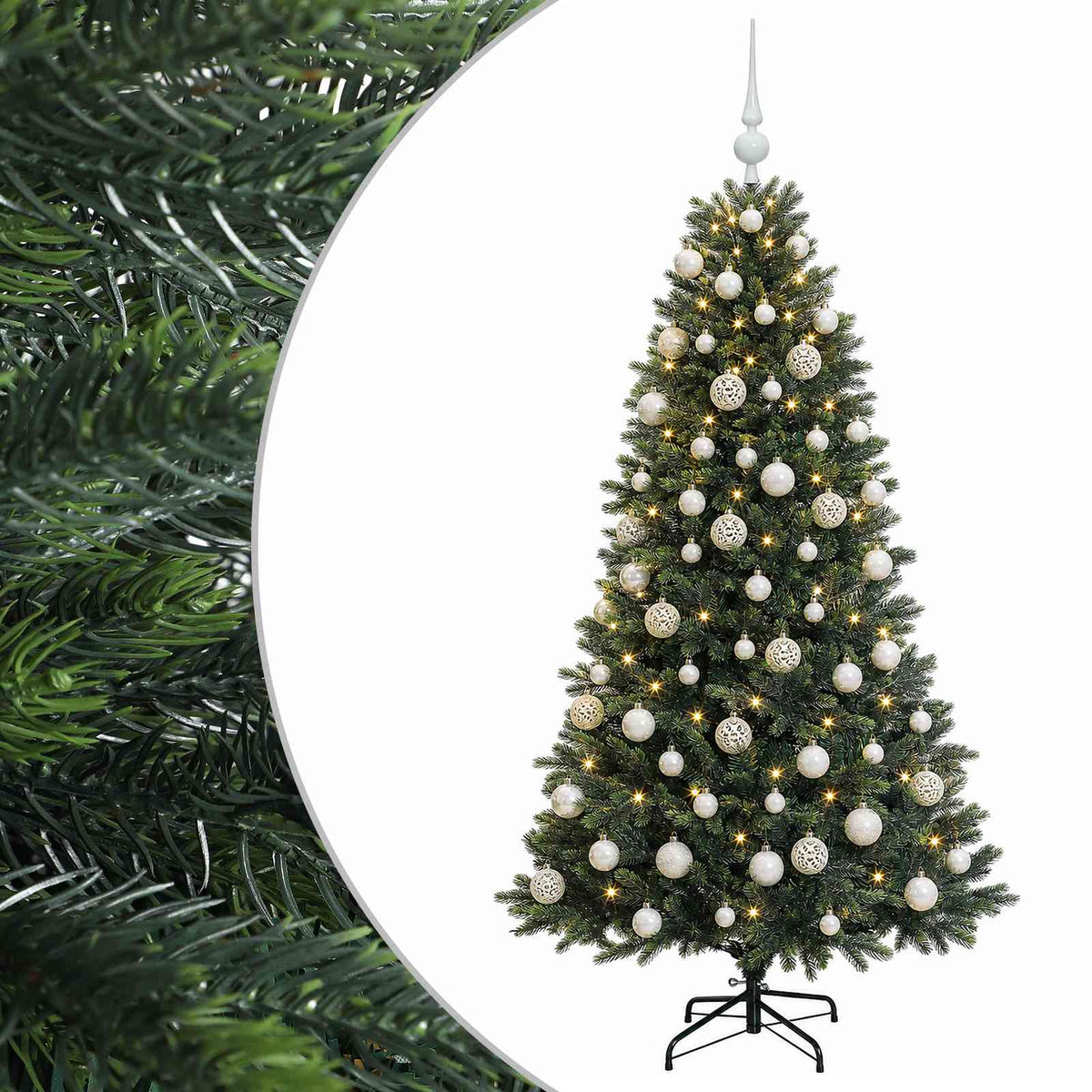 vidaXL Artificial Christmas Tree with Bauble 240 cm 300 LEDs
