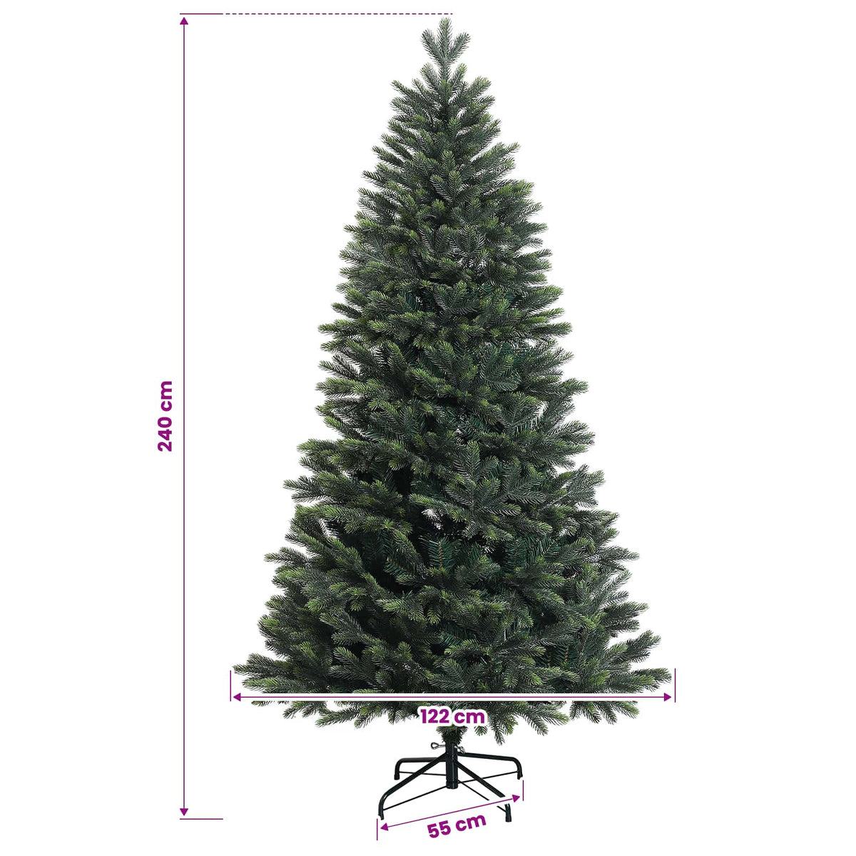 vidaXL Artificial Christmas Tree with Bauble 240 cm 300 LEDs