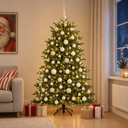 vidaXL Artificial Christmas Tree with Bauble 210 cm 300 LEDs