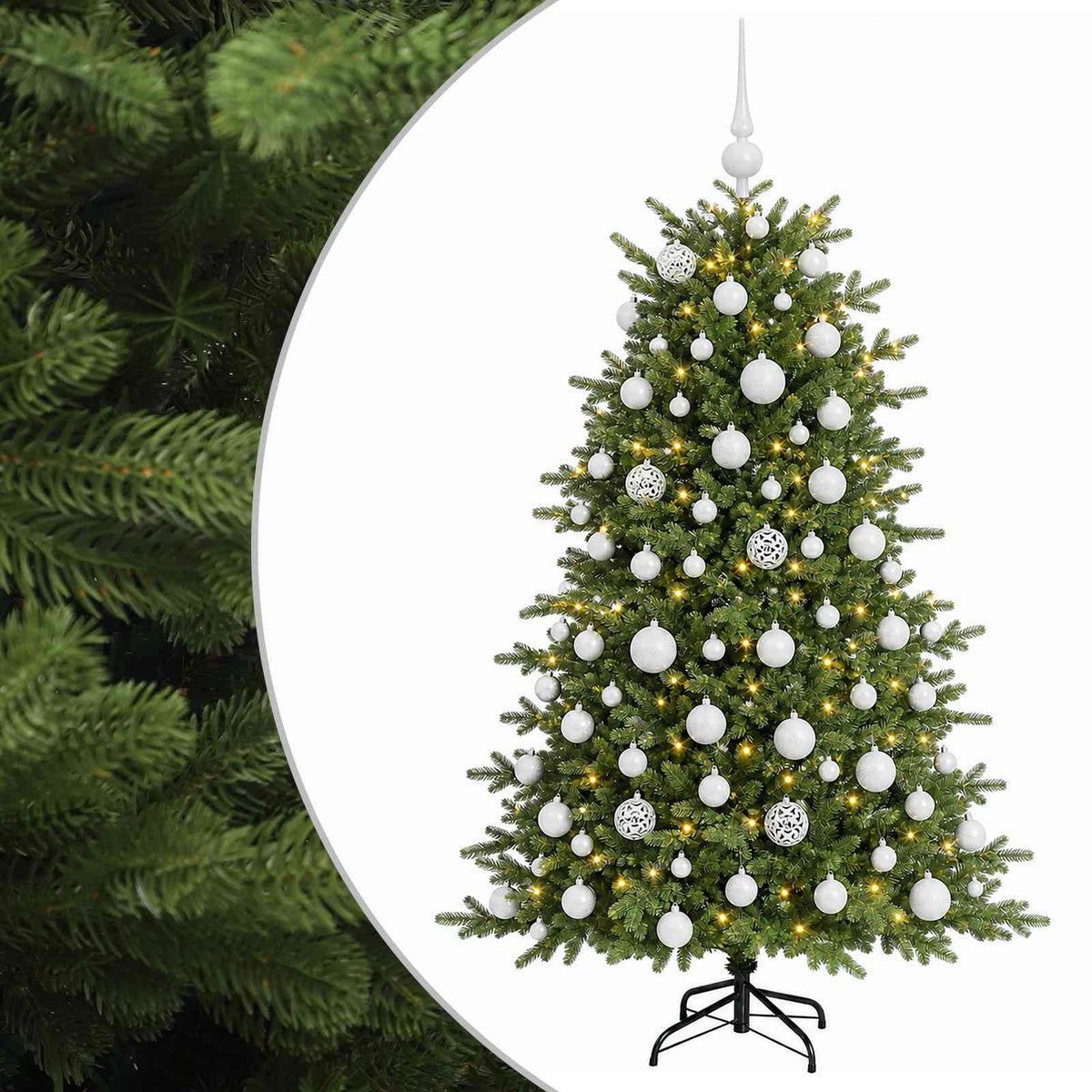 vidaXL Artificial Christmas Tree with Bauble 180 cm 300 LEDs