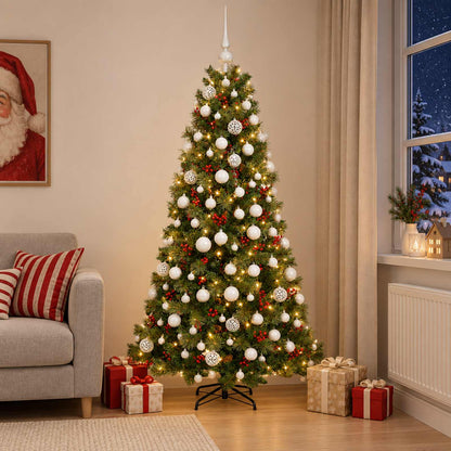 vidaXL Artificial Christmas Tree with Bauble 180 cm 300 LEDs