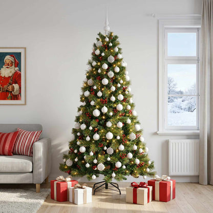 vidaXL Artificial Christmas Tree with Bauble 180 cm 300 LEDs