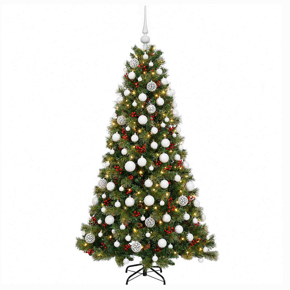 vidaXL Artificial Christmas Tree with Bauble 180 cm 300 LEDs