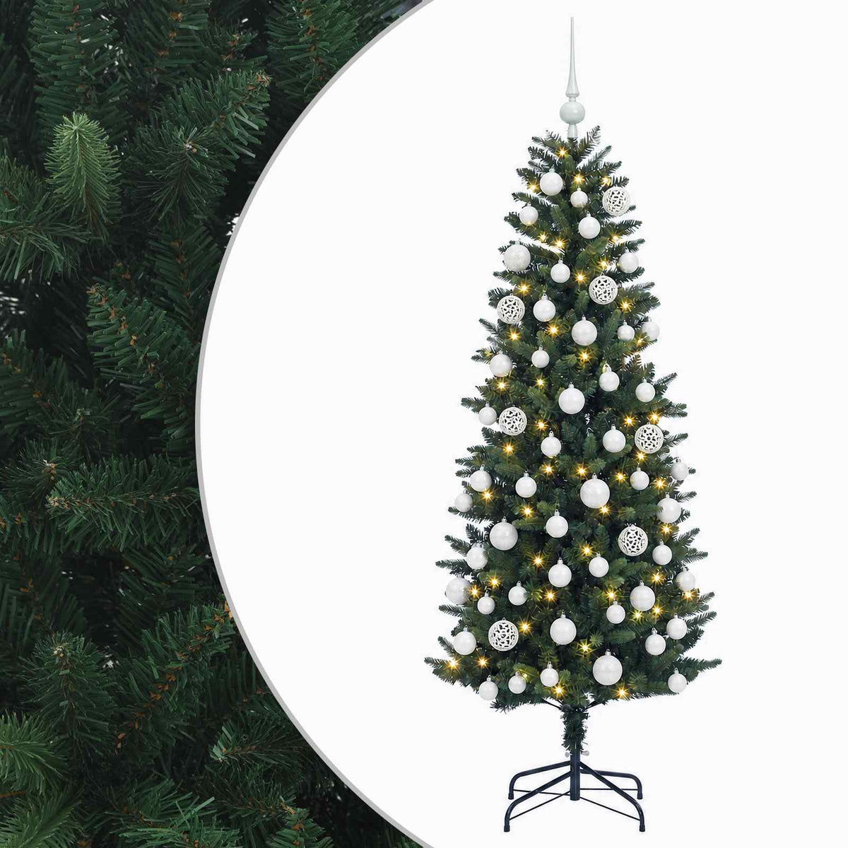 vidaXL Artificial Christmas Tree with Bauble 210 cm 300 LEDs